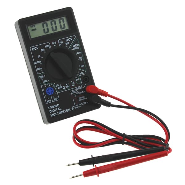 Digitalt multimeter med summer spændings-ampere meter testprobe til DC A