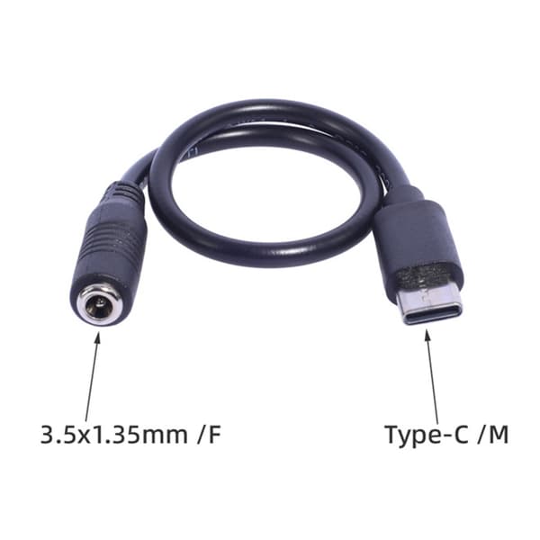 USB Type C Han til 3,5x1,35 mm Hun Opladeradapter til Enheder