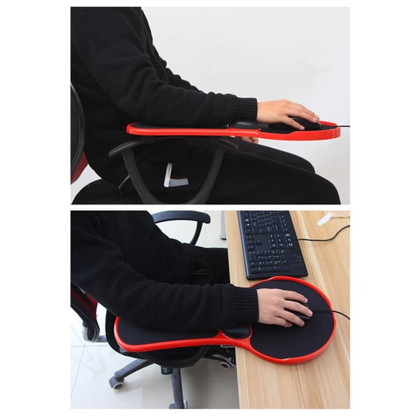 Ergonomisk Stol Arm Musematte Med 180° Rotasjon Håndleddsstøtte Sklisikker Design Red