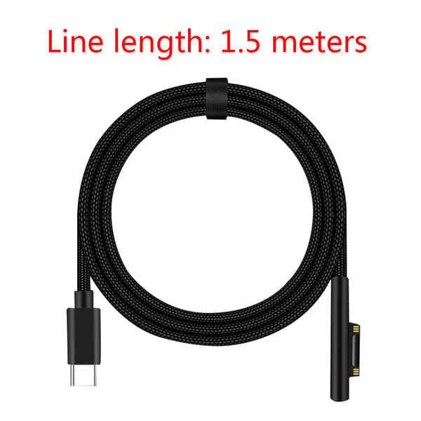 Typ C Power Adapter 15V 3A PD Snabbladdningskabel sladd passar för Microsoft Surface Pro 3 4 5 6 GO 2 m
