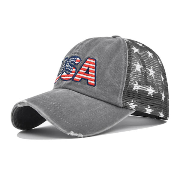 Kirjailtu Amerikan lippu -kuvioinen hattu ulkoiluun, urheiluun, vapaa-aikaan, baseball-lippis, hengittävä, säädettävä pyöräilylippis naisille ja miehille