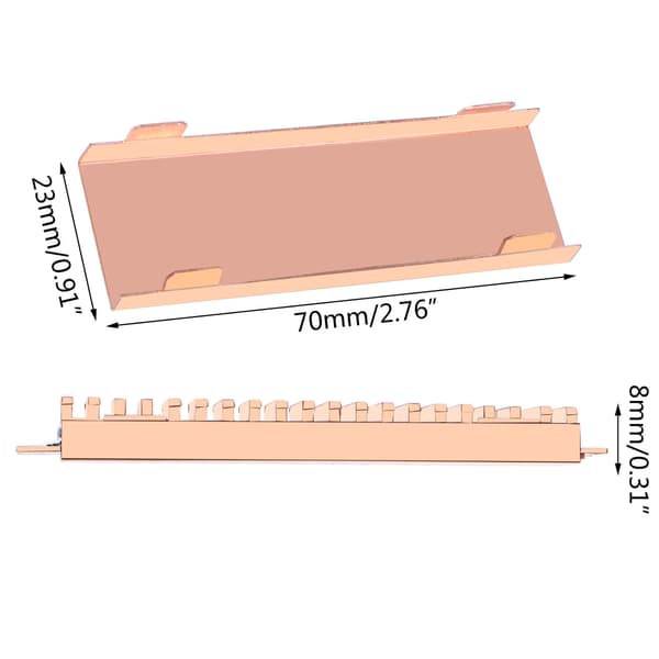 Kobber Køleplade Termisk Ledende Lim til M.2 NGFF 2280 PCI-E NVME SSD