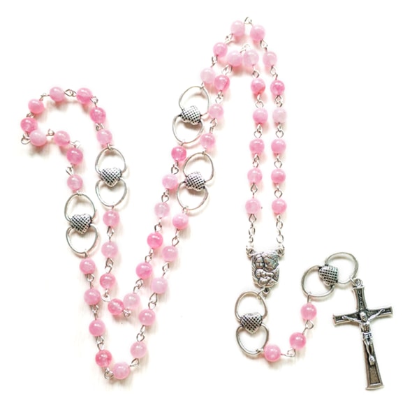 Rosenkrans pärla lång halsband legering kedja med för kors katolska smycken bön penna