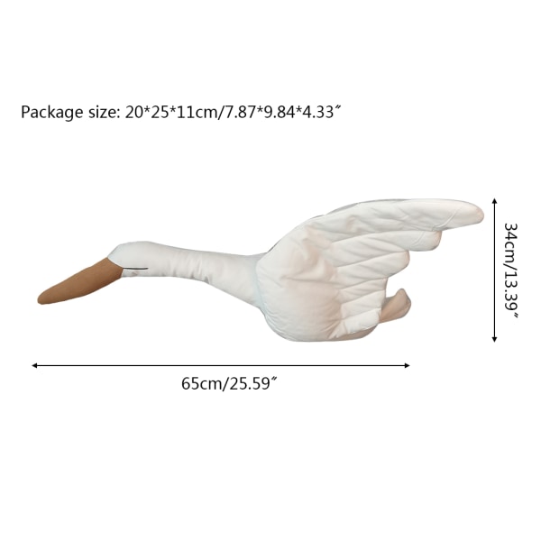 Söt Swan Vägghängen 3D Djurleksak Barnrumsprydnad barnkammare