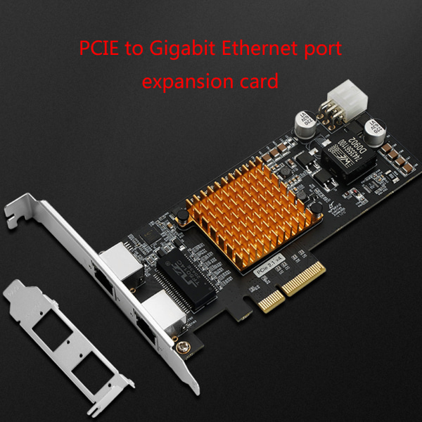 Dubbla portar POE 10/100/1000M Gigabit PCI-E 4x nätverkskort Ethernet-konverterare för POE-kamera Visual Capture Card