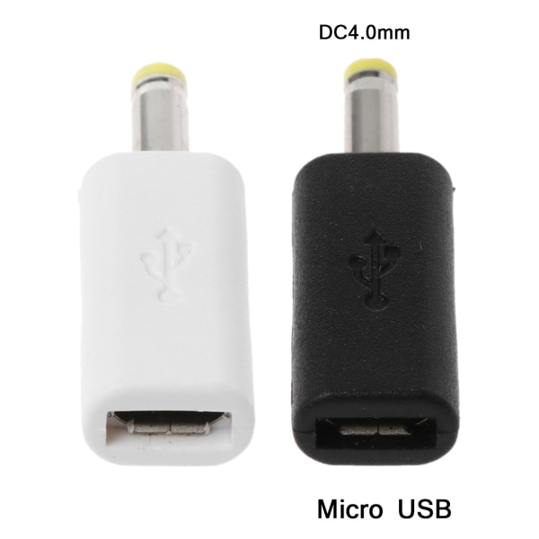 Micro USB Hona Till för DC 4.0x1.7mm Hane Plug Jack Converter Adapter Laddning för för PSP och mer Black