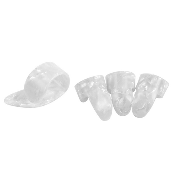 4 st Plastgitarr Fingerpicks Fingertops Tummen Plektrum Nagelskydd Verktyg för basinstrument Delar Tillbehör Purple