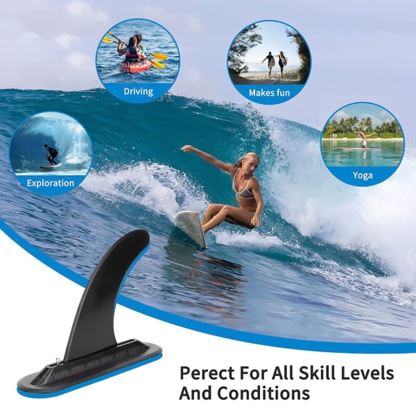 9-tums Surfing Fin Longboards & SUPs Single Fin Replacement Fin Surfing Accessoarer för Longboards, Surfboard, Paddleboard Red