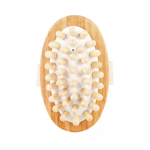 Bambu Trä Massager Kroppsborste Handhållen Anti Cellulit Rengöringsborste Lindra Spända Muskler för Huvud Hårbotten Massage Till