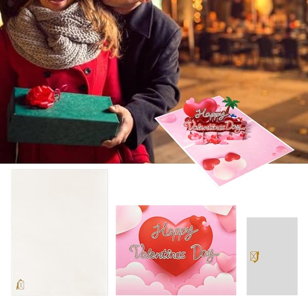 3D Valentinsdag Lykønskningskort Indviklede Detaljer til Mindeværdige Fejringer