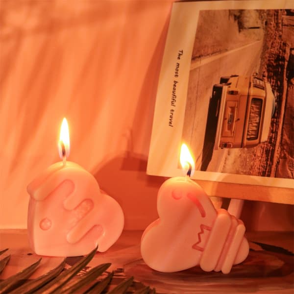 Valentins Hjerte Silikoneform Duftlysform DIY Bordpyntform D