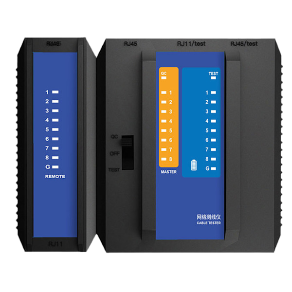 RJ45 Kabel Lan Tester Nätverkskabeltestare RJ45 RJ11 2i1 8p/6p/4p Nätverksverktyg Separat Design Snabba Testverktyg