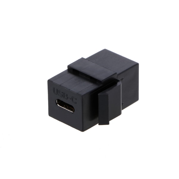 USB 3.1 Typ C hona till hona-kontakt Vägguttag Panelmonterad adapter Snap-in-kontakt för väggplattans uttagspanel Black