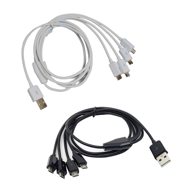 4-i-1 USB hane till Micro USB hane Laddningskabel Micro USB splitterkabel Totalt 1 meter lång 75 cm huvudledning 25 cm grenledning Black