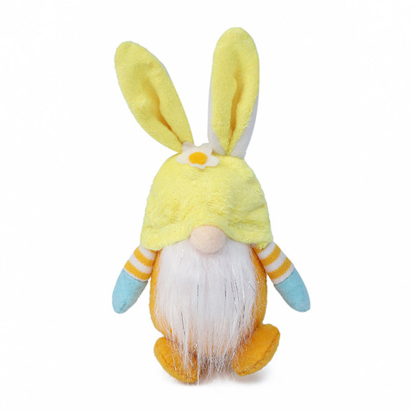 Vardagsrum Heminredning Mjuk present Semester Söt plysch prydnad Tecknad Sovrum Elf med kaninöra Påsk Gnome Handgjord Yellow