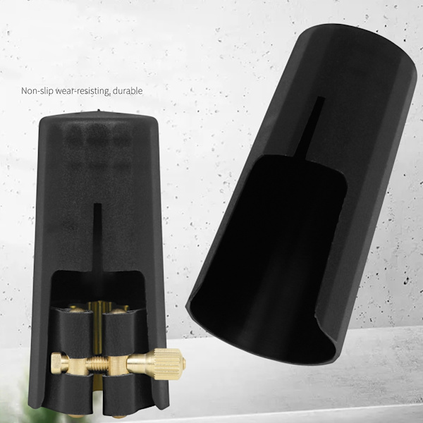 PU Läder Sax Ligature Fästelement med cap Lättviktstillbehör för Tenor Alt Saxphone Klarinett Munstycke Clip