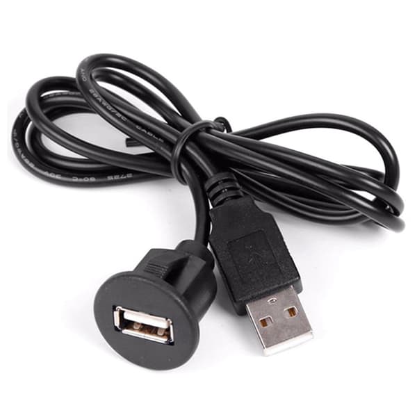 Lydkabeluttak USB2.0 Bil Dashbord Innfelt Monteringspanel Forlengelseskabeladapter