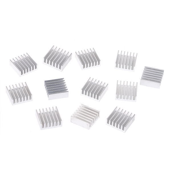 12 kpl Hopeanvärisiä Alumiinisia Jäähdytyselementtejä Jäähdytyssarja 14x14x6mm