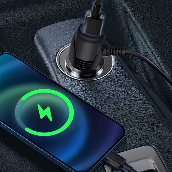 USB-biloplader med Mini USB-port til GPS og Dash Cam-opladningsstik