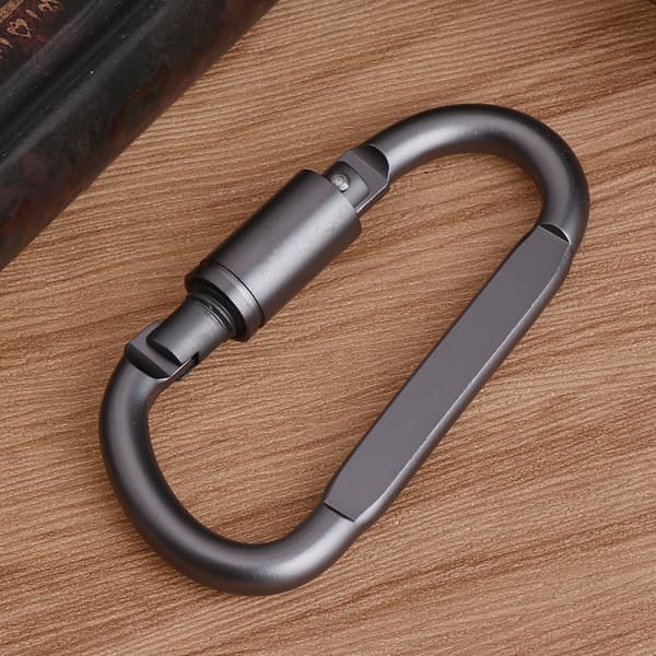Aluminiumlegering D-ring Karbinhakar Clip D Shape Gate Small Keychain Karbinhake Clip Outdoor Camping Mini Lock Snap Hook Black