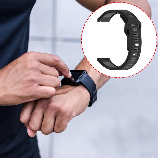 Erstatningsarmbånd til Helio Straps Quick Release Åndbare Remme Black grey