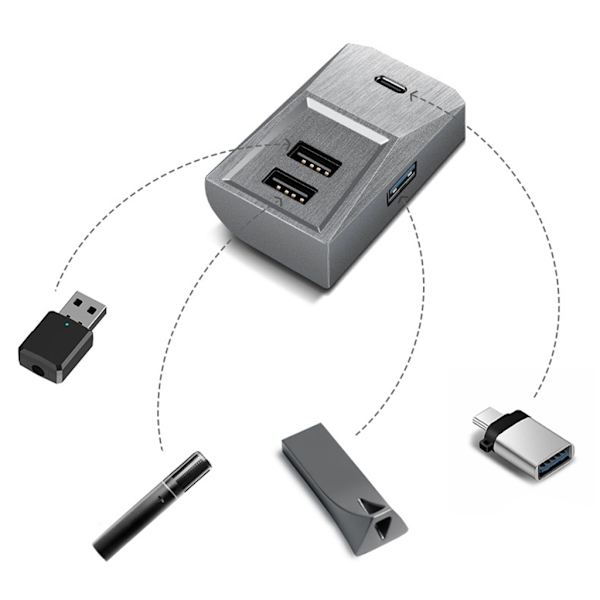USB-hub til handskerum til bil, splitter-dockingstation, USB-hurtigladestation B