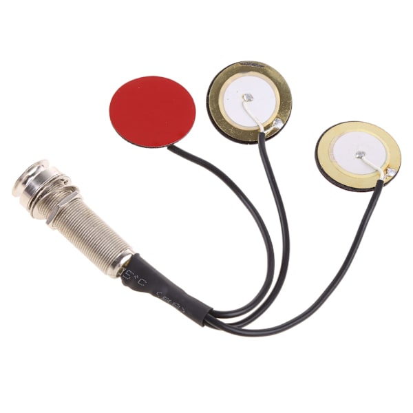 Piezo Transducer Pickup, 3 i 1 Mikrofon Kontakt Mono Piezo Pickup för Elektronisk Akustisk Gitarr Violin Ukulele