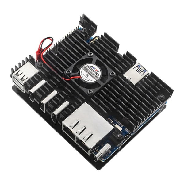 för Orange Pi 5 Plus case med fläkt och kylflänssats, metallhölje för Orange Pi 5 Plus 4GB/8GB/16GB