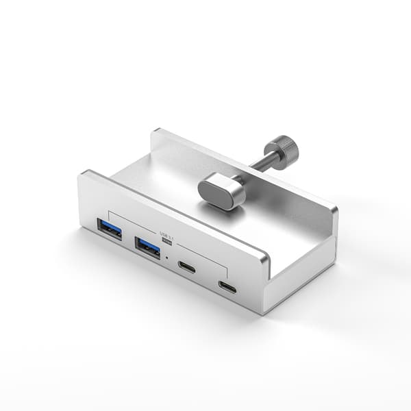 4 Portars Aluminium Extern Dockningsstation USB 3.1 Typ C Clip HUB 10Gbps Data