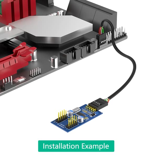 USB 2.0 9-pins Y-splitter 9-pins USB-header han 1 til 2 hun-udvidelse til pc