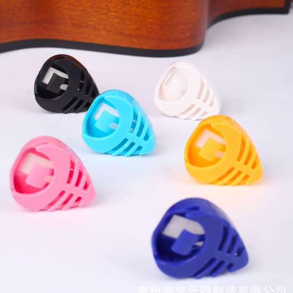 6 stk. Plastikk Gitarplekterholder med Selvklebende Bakside