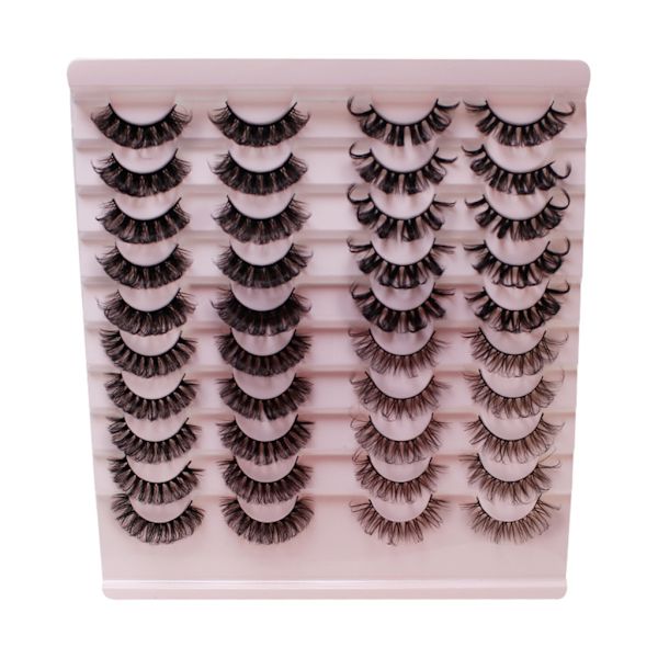 Løsvipper Russiske Strip Vipper D-Curly Naturlige Fluffy-Vipper Wispy Falske Øyevipper 3D Effekt Faux Mink Vipper 20 Par