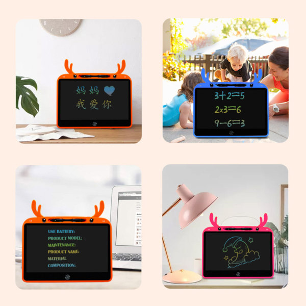 Ritplatta 13,5 tums LCD-skrivtavla Elektronisk handskriftsplatta Grafik Skisstavla Barngåva Julälg Orange