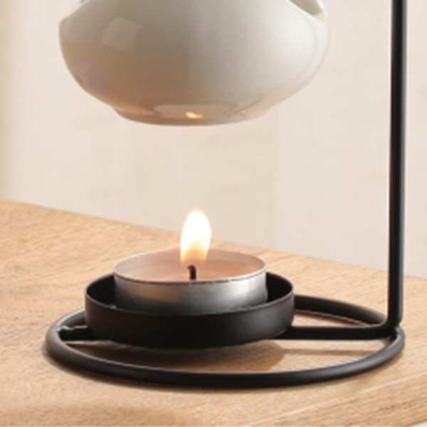 Hængende Keramik Aromaterapi Brændere Varmer med Jernstativ Tealight Holder