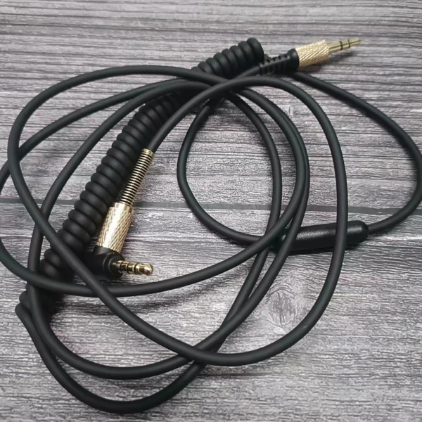 Kvalitetsheadset lindad kabel rät vinkel 3,5 mm kontakt för 1 2 3 headset Lång sträckt längd trådbyte Brown