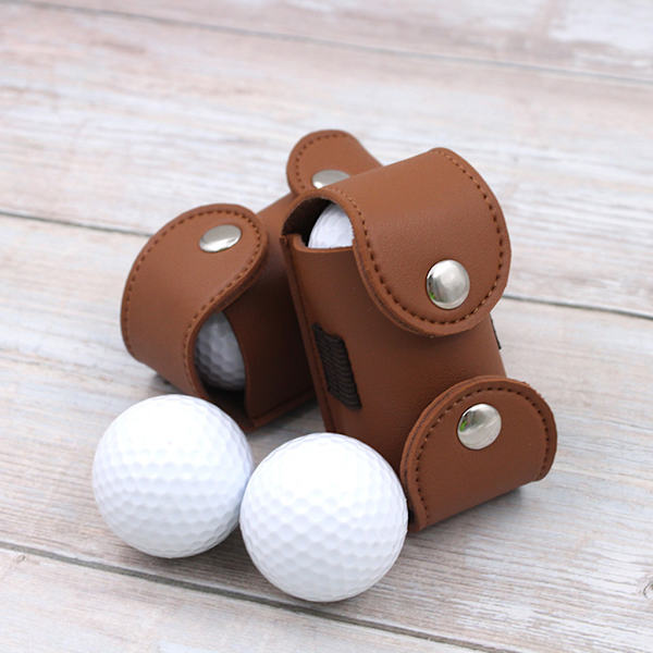 Bärbar läder Golfboll T-shirt Hållare Midjepåse Förvaringsväska Behållare Golfbollsväska för Nyckel till Case Förvaringsväska Sp Black