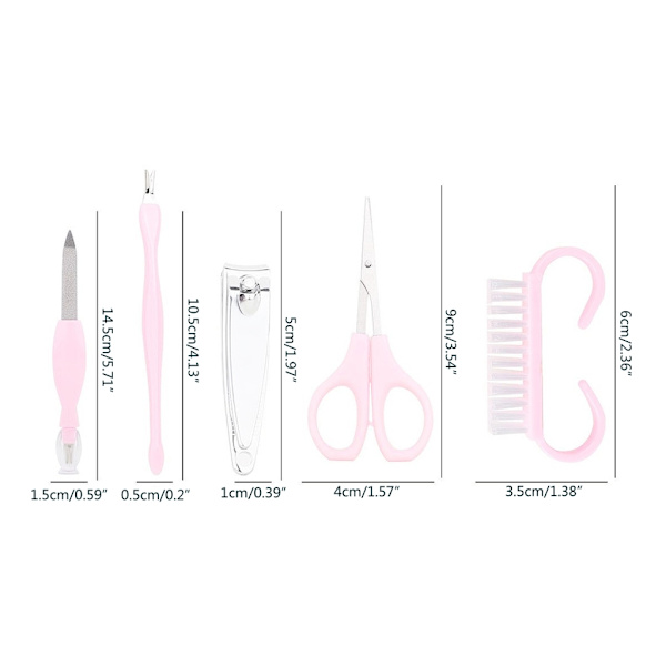 Nagelfil Basic Nail Preps Kit Nagelbandstrimmerpaket med nagelfil, 5 delar Professionella nagelfilar för akrylnaglar