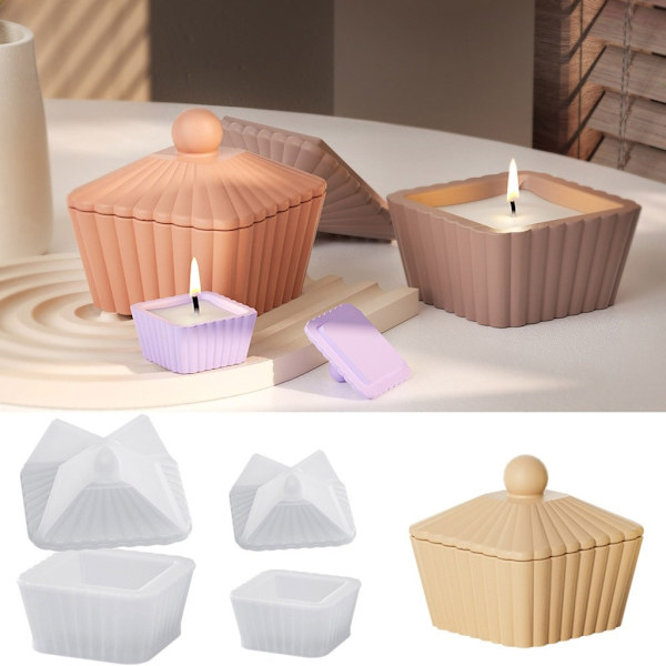 Silikonförvaringsburkform Smyckeskrinformar Stripe Trapezformade behållarformar L