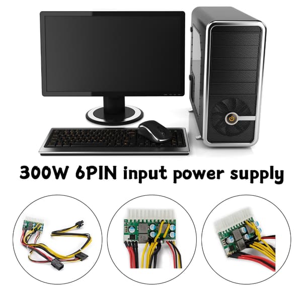 300Watt DCATX Strømforsyningskonvertere 6-Pin Kontakter til PC-systemer