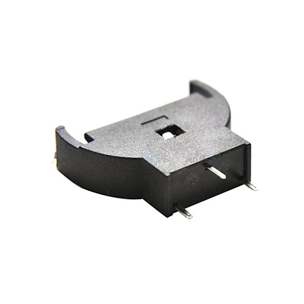 10ST svart plast CR2032 2032 3V halvrund cell myntbatterihållare för case Batterilådor Vertikal 3 stift