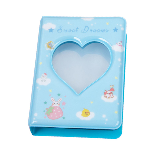 Hollow Heart Shape Mini Fotoalbum med I nsert fickor 3 tum 40 ark foton Happiness