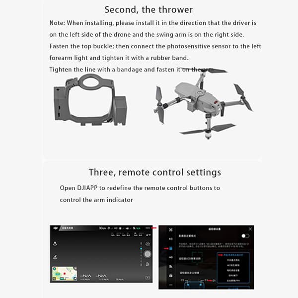 Drone Air Dropper for DJI-Mavic 2 Pro/Zoom Utløser Nyttelast Gave Redningsdeler