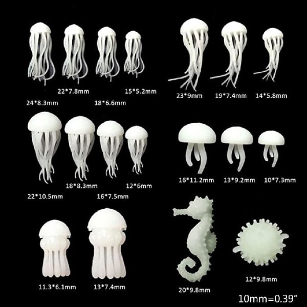 Mini Jellyfish Resin Filler Resin Form Filler Seahorse Pufferfish Fyllningsmodell