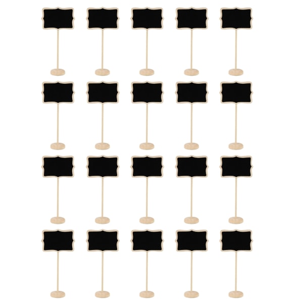20 st Mini svarta tavla skyltar med stativ Skrivbords svart tavla Liten trä tavla för bröllopsfester Event dekoration