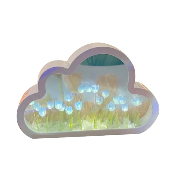 DIY Sky Tulipan Nattlys Dekorativt Ornament Håndverk Husholdningsspeil Bord for Barn Jenter Gutter Soveromsdekor