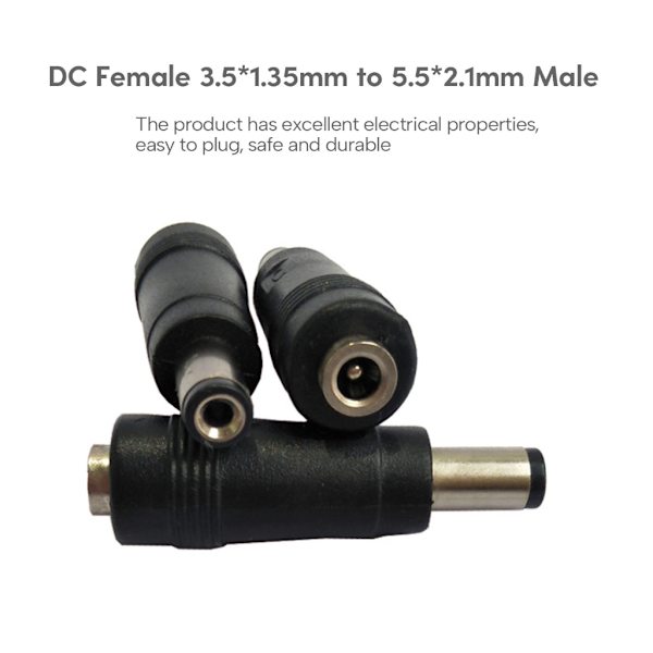Universal DC3.5x1.35mm hona till DC4.0x1.7mm/5.5x2.1mm/DC5.5x2.5mm hane-adapter för bärbar dator, kamerakontaktomvandlare 5.5x2.5mm
