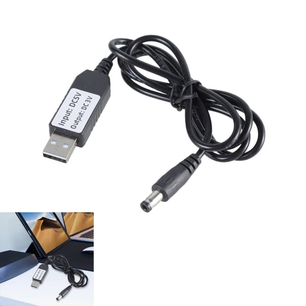 USB Han til 5.5x2.1mm Han Opladerkabel Strømadapter Ledningskonverteringskabel