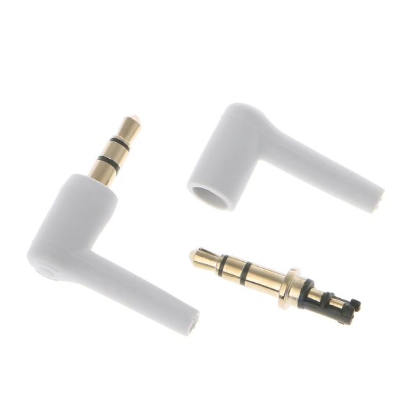 10 st Guldpläterade 3/4-poliga 3,5 mm 90° hane stereohörlurar Minijackkontakt o