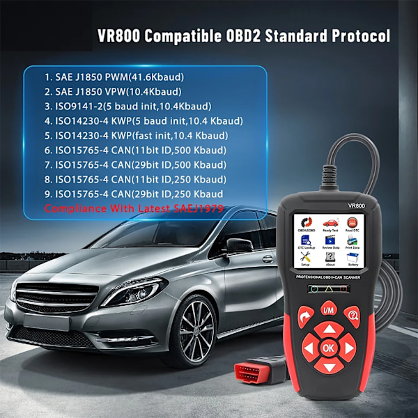 VR800 CAN Diagnostikverktyg Auto Kodläsare Auto Scanner Verktyg