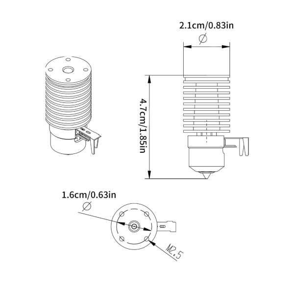 3D-uppgradering 0.1/0.2/2.4 Print Head Radiator M7 Skärhuvud V6-byte, lämplig för SB-modeller Snabb installation Heat sink